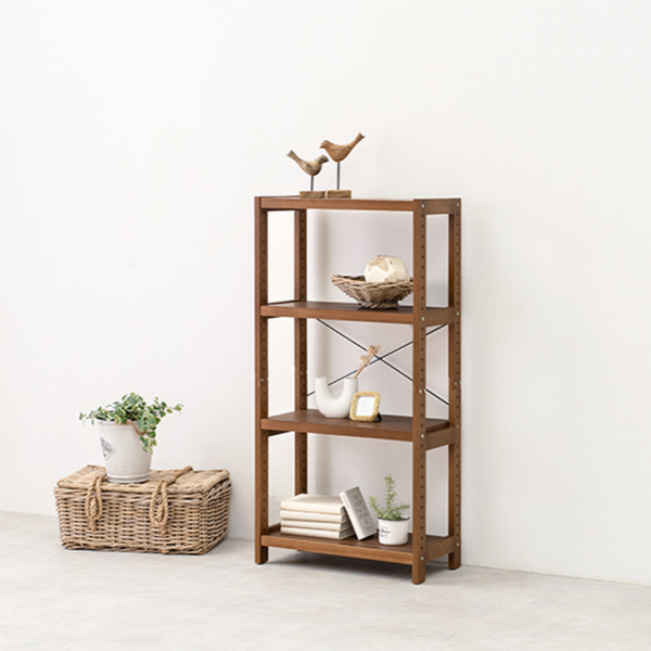 オープンラック 4段 木製 フリーラック 幅60cm （ 木製ラック シェルフ
