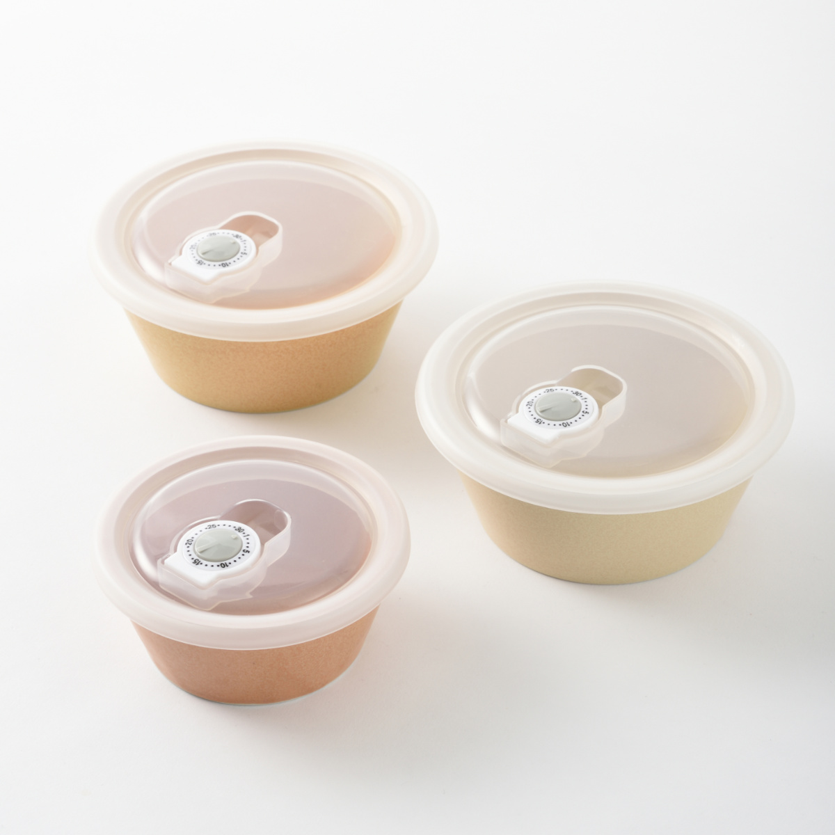 陶器 蓋付き容器 手描き模様 2個セット toukistudio_hz027