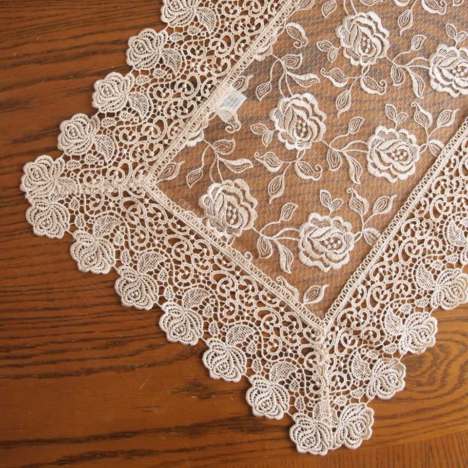 アンティークレース風 ギュピールレース 刺繍レース テーブルセンター