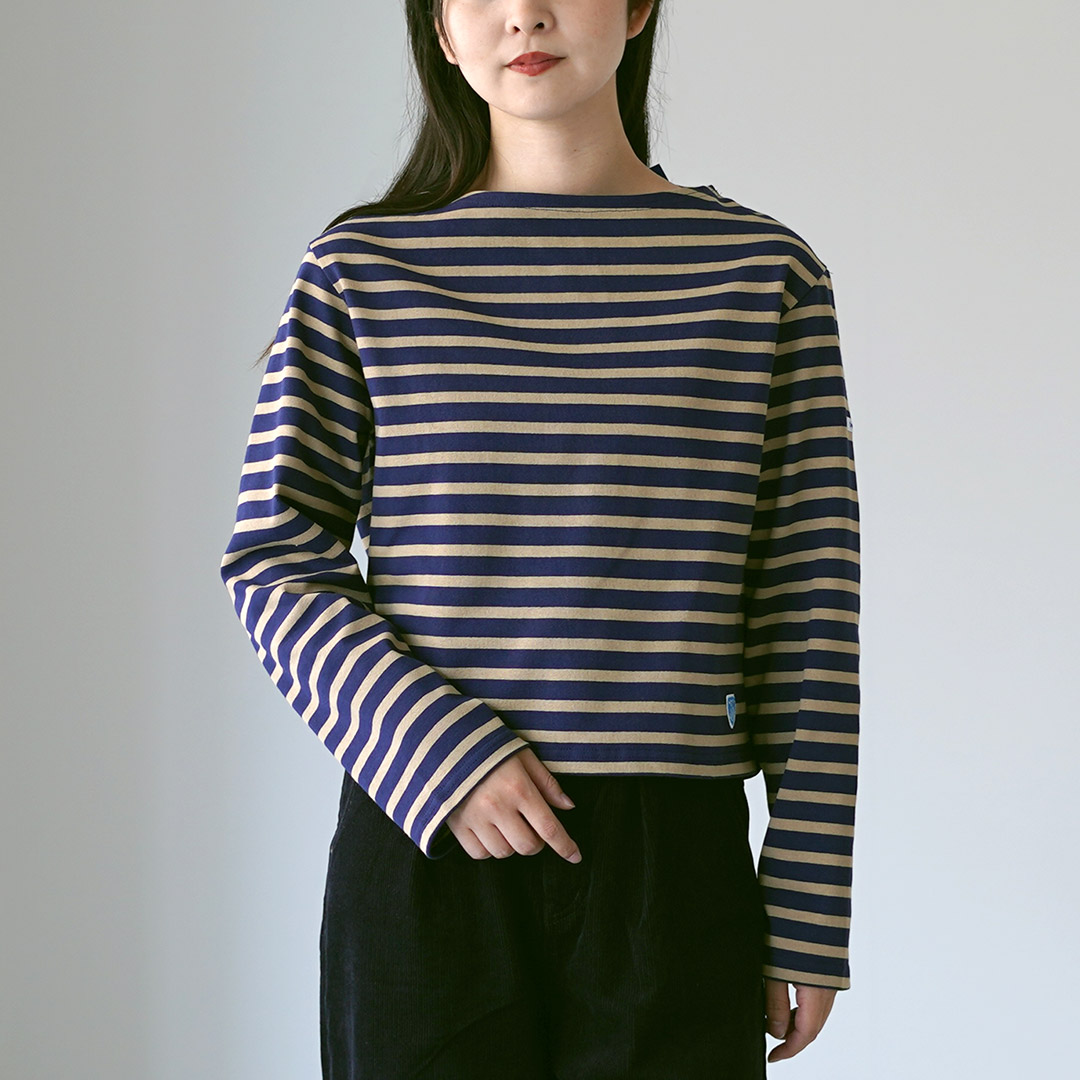 ORCIVAL（オーシバル） #B266 ボートネック ロングスリーブ クロップド