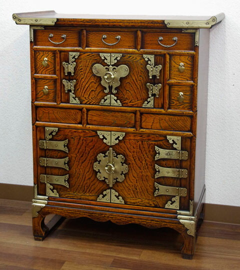 時代箪笥/からくり箪笥 送料無料 魚鍵付き バタフライキャビネット 李