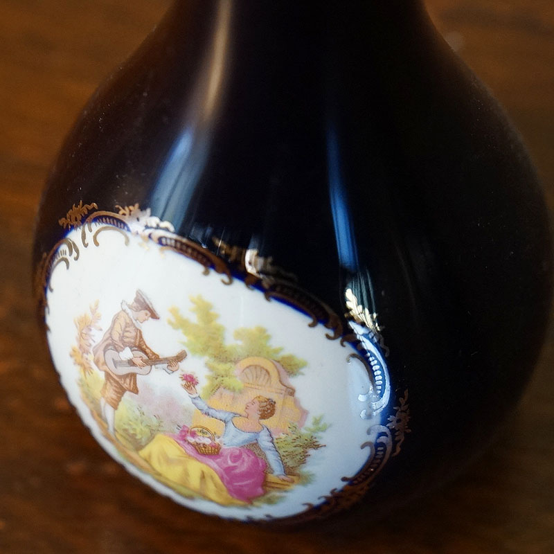 No4707 リモージュ フランス 鶴首花瓶 高さ21cm 陶磁器 送料無料