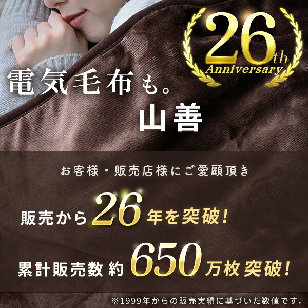 山善（YAMAZEN） 電気毛布 ひざ掛け 電気ひざ掛け毛布 120×60cm