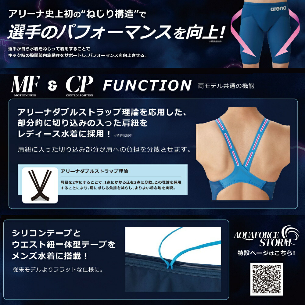ARENA アリーナ 競泳水着 メンズ アクアフォース ストーム AQUAFORCE