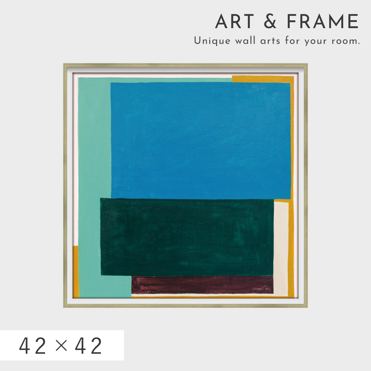 パステルカラー抽象画 モダンアート額縁付き・アブストラクト