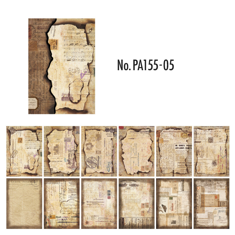 コラージュ 素材 デザイン ペーパー 手紙 英字新聞 楽譜 ジャンク