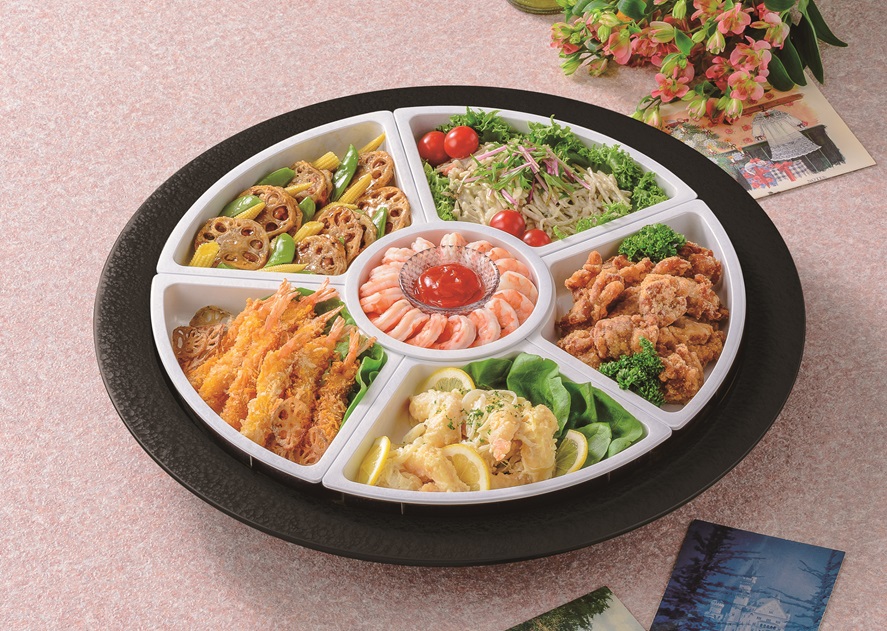 尺7寸 回転オードブル盛皿 黒・銀透き f8-394-8 : 料理道具の