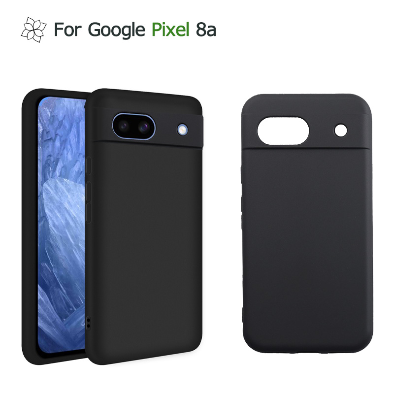 Google Pixel 8a ケース カバー 黒 ブラック 耐衝撃 マット ソフト