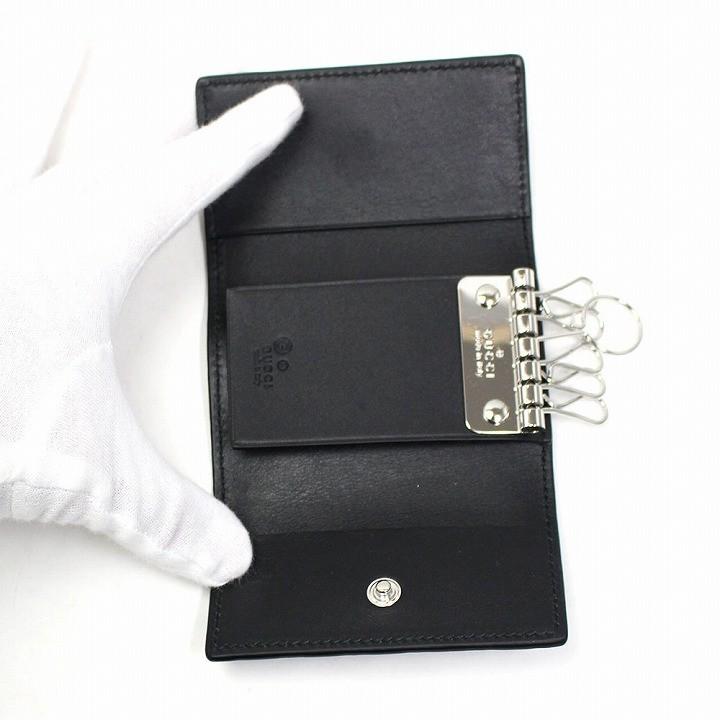 グッチシマ グッチ GUCCI キーケース ブラック レザー GG メンズ