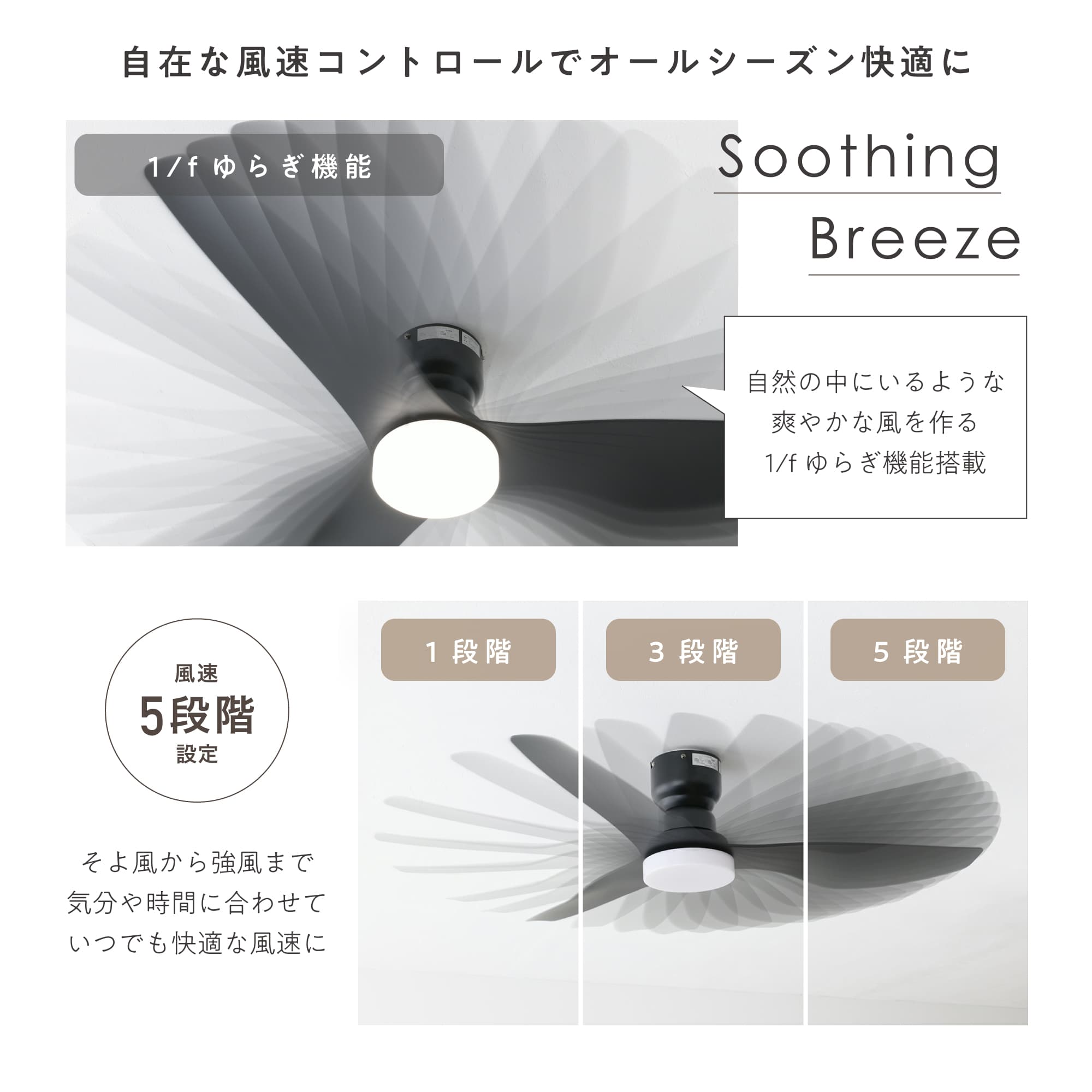VENTOTA シーリングファンライト リモコン付き 天井 調光調色 5段階