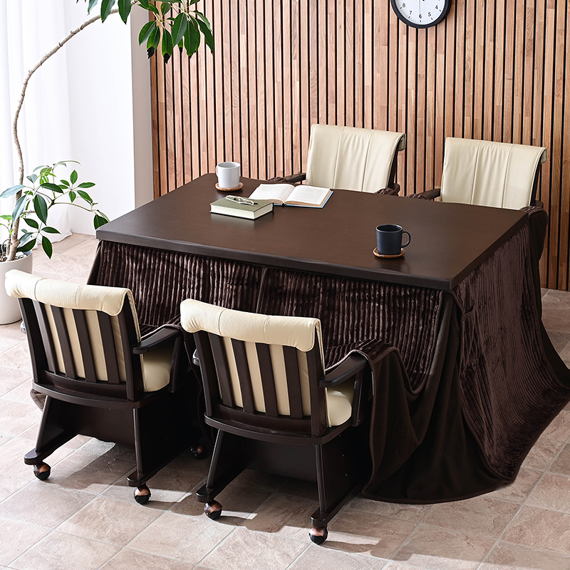 メトロ電気工業 こたつ布団付 6点セット 幅135cm ハイタイプ こたつ 6