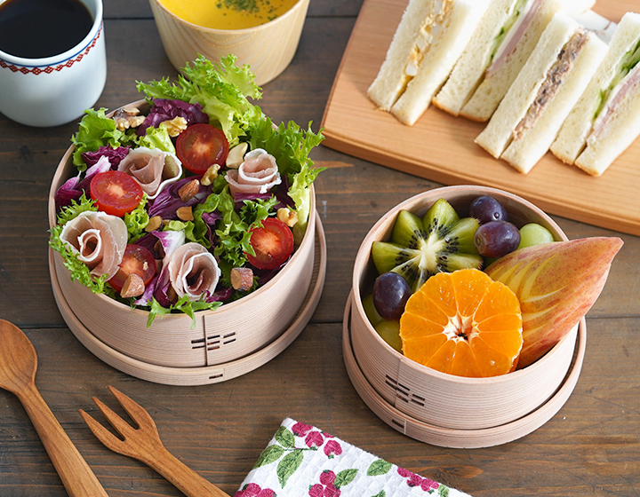 曲げわっぱ工房E08 丸好 （深） 松 曲げわっぱ 丸型 お弁当箱 白木