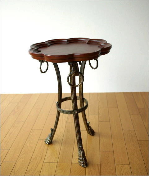 サイドテーブル 木製 おしゃれ アンティーク 花台 コーヒーテーブル