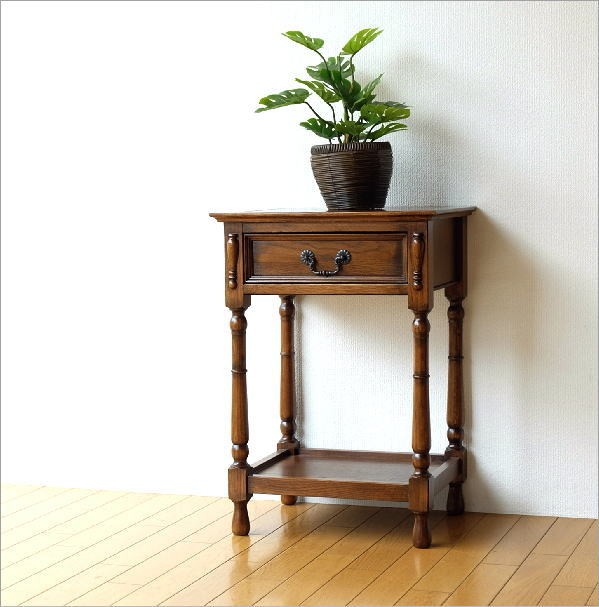 najico ナジコ サイドチェスト 電話台 花台 収納家具 引き出し オーク