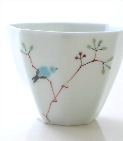 湯呑み 湯呑 おしゃれ 陶器 磁器 2個 セット 八角 小さめ 有田焼 日本