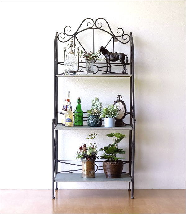 棚 シェルフ ラック 3段 アイアン 本棚 収納棚 シャビー おしゃれ