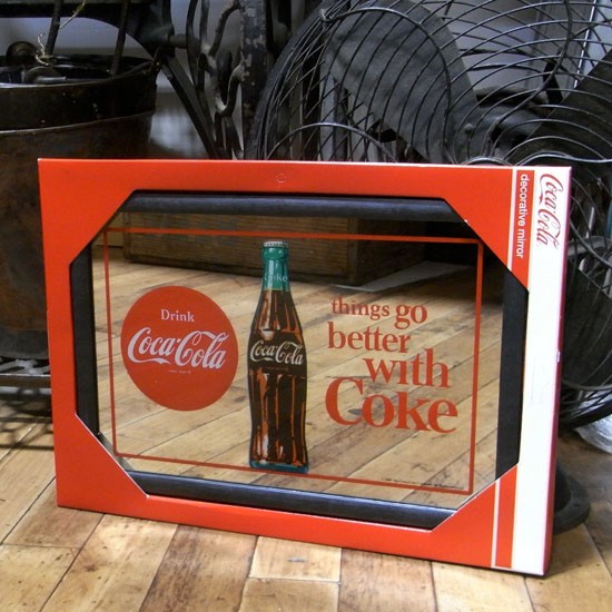 コカコーラ パブミラー トレイ コカ・コーラ ヴィンテージ風 ミラー 80