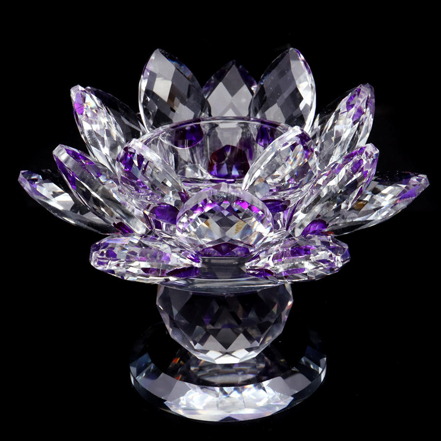 GOLD STONE 蓮の花 置物 size大 クリスタルガラス サンキャッチャー