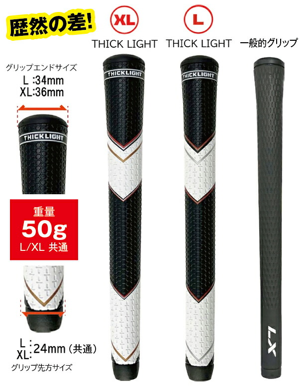 リンクス Lynx シックライト 極太 グリップ ゴルフ クラブ用 ジャンボ