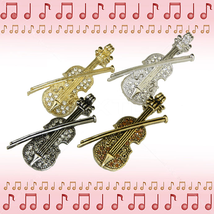 SWAROVSKI（スワロフスキー） ブローチ バイオリン ヴァイオリン 楽器