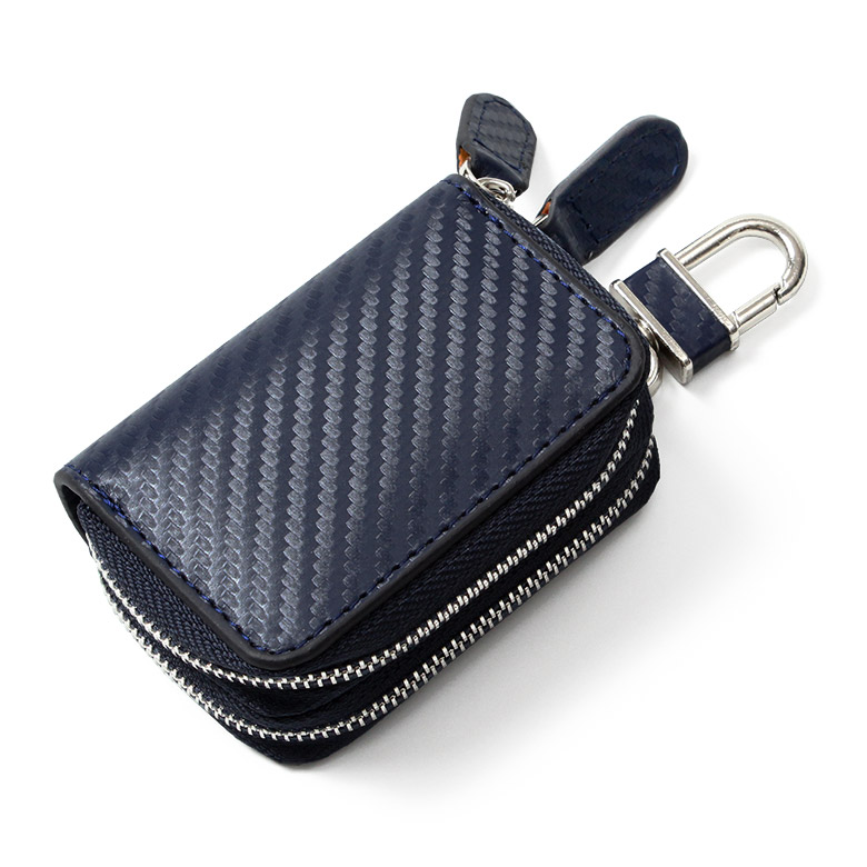 キーケース メンズ カーボンレザー スマートキーケース 2個収納 鍵