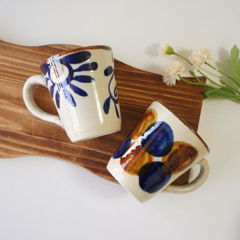 やちむん マグカップ マグ 点打ち 飴コバルト ドット 中城窯 皿 器