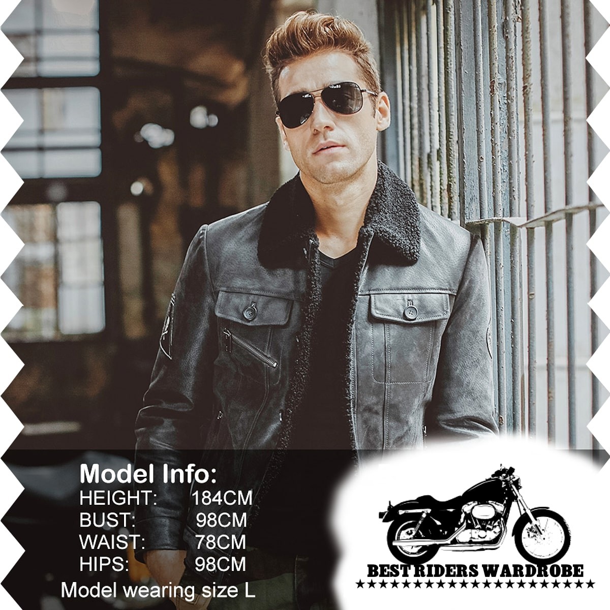 送料無料!】全10サイズ メンズ 本革ボア付き襟ピッグスキンレザー