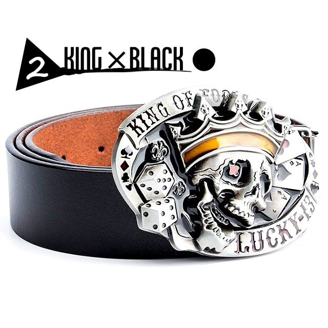 送料無料!】ジェニュインレザーベルトウィズメタルスカルバックル! 全