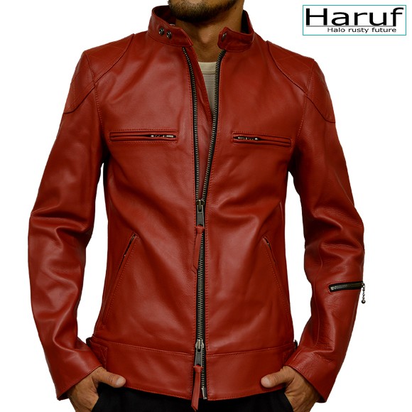 Haruf（ハルフ） シングル ライダースジャケット メンズ 本革 レザー