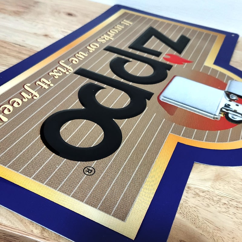 アメリカン レトロ ブリキ看板 ZIPPO 正規品 エンボスメタルサイン