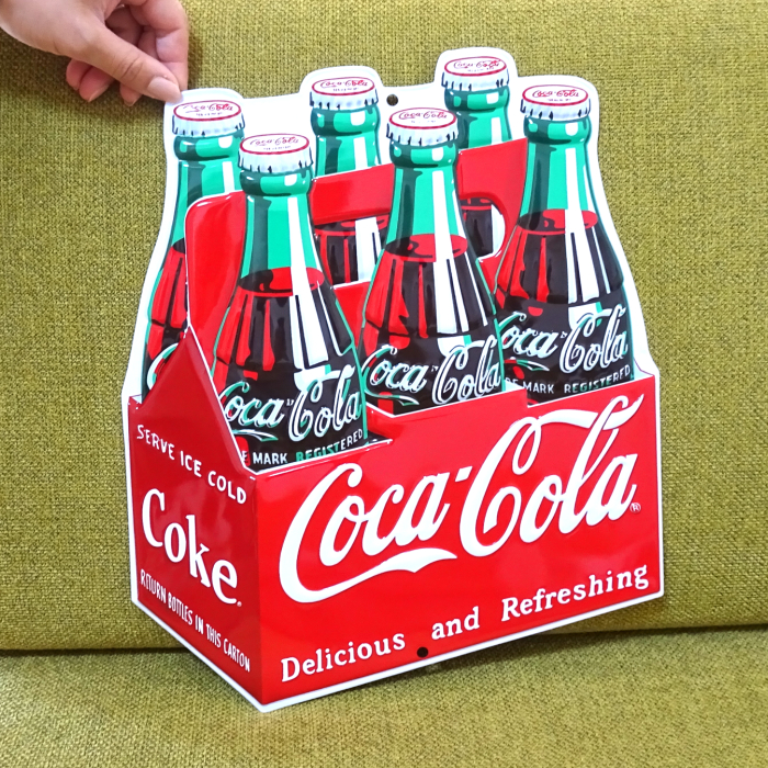 S200◇大型看板 Coca-Cola ブリキ看板 コカ・コーラ 昭和レトロ 約