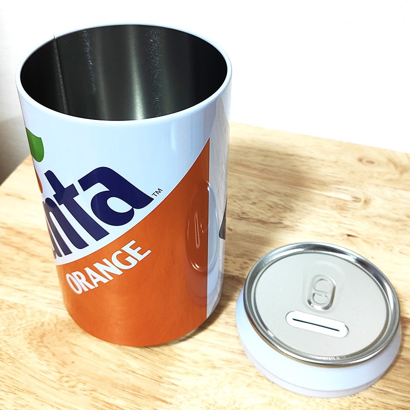 アメリカン レトロ 貯金箱 ファンタ オレンジ 缶バンク かわいい