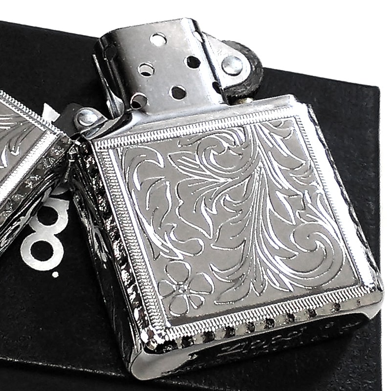 5面手彫りのアメリカ製ZIPPO ライター 真鍮に銀 imgrc0158892457.jpg