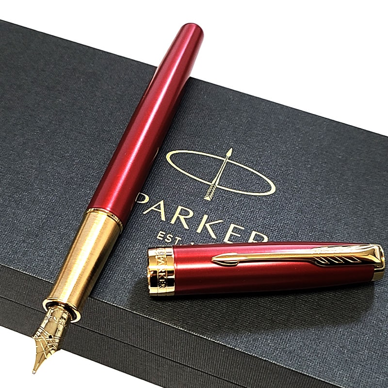 ソネット 万年筆 細字 パーカー レッド ゴールド かっこいい おしゃれ