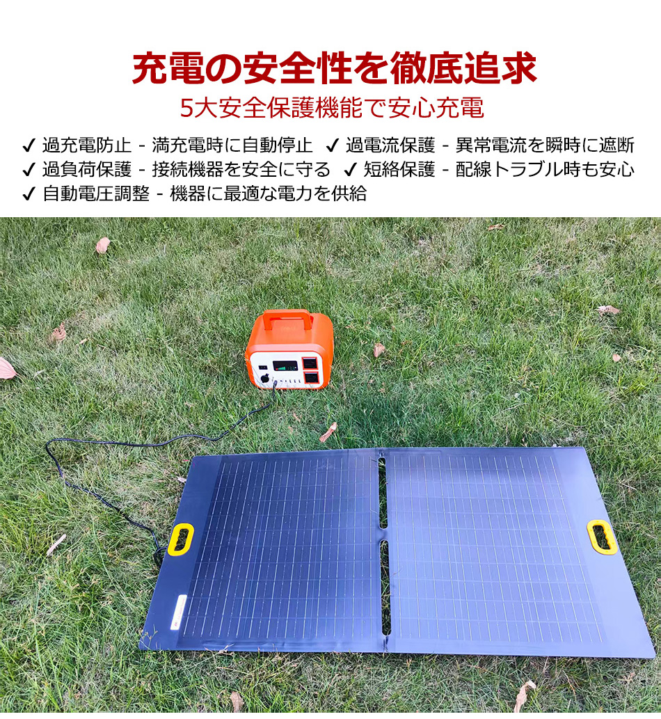 新品未使用】ソーラーパネル 折り畳み 100W アウトドア キャンプ
