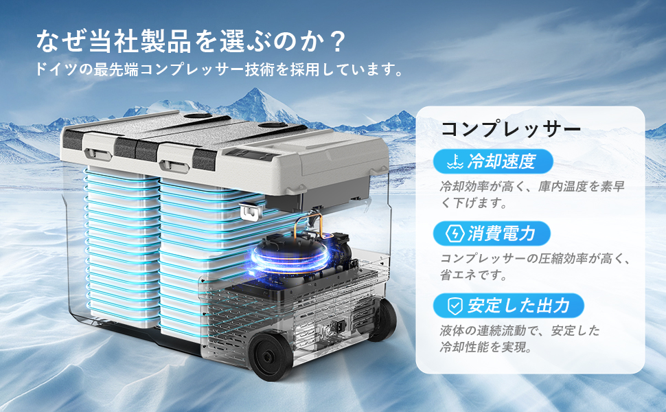 バッテリー付き！ポータブル冷蔵冷凍庫 車載冷蔵庫 バッテリー式 2室