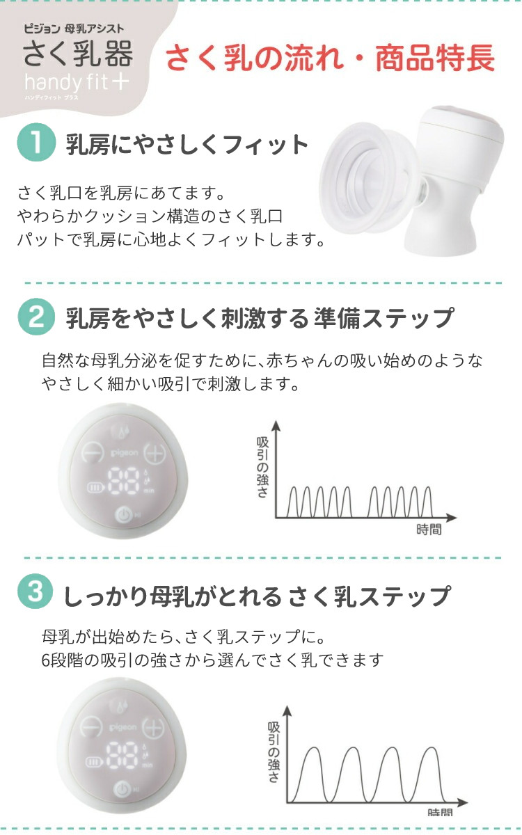 母乳アシスト ピジョン 電動 さく乳器 Handy Fit＋ ハンディフィット