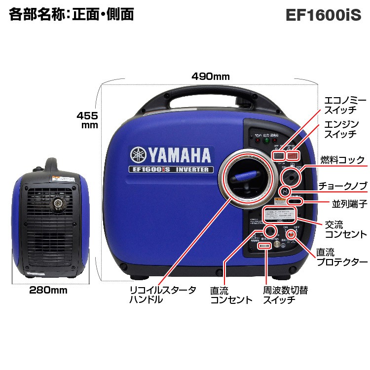 ヤマハ発動機 発電機 家庭用 インバーター ヤマハ EF1600iS 2年保証