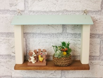 ハウス型シェルフ(ピンク)(ミントグリーン)*ハンドメイド 小さなおうち