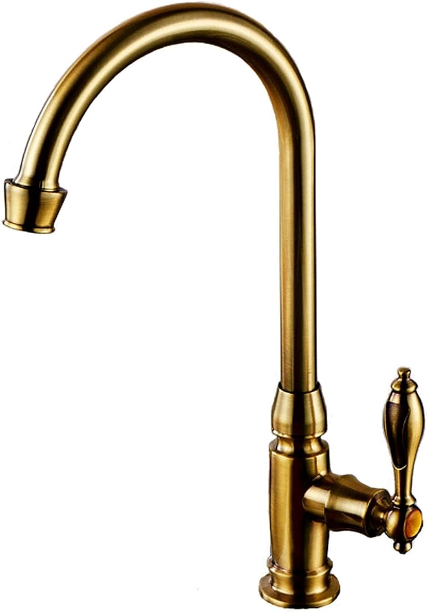 キッチン 洗面用 アンティーク 単水栓 グースネック スワン 蛇口