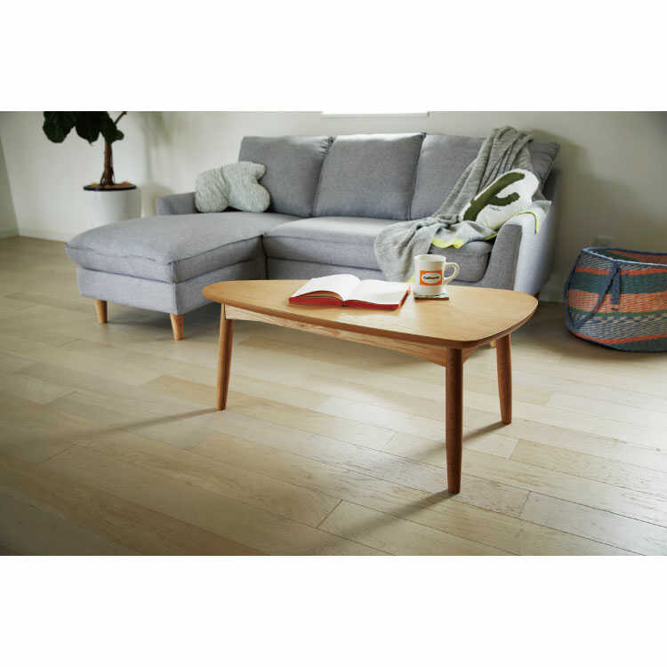 ローテーブル 幅90cm おしゃれ 三角 北欧 木製 天然木 ミッド