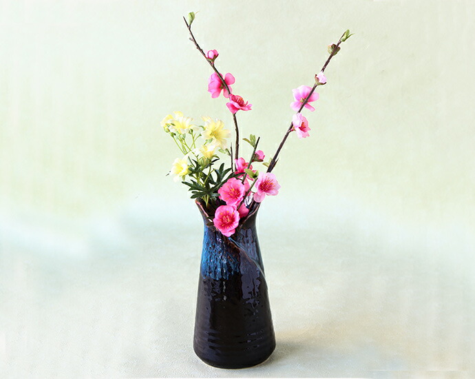花瓶 おしゃれ 陶器 和風 お花を選ばない花瓶 リビング 玄関 高18.8cm