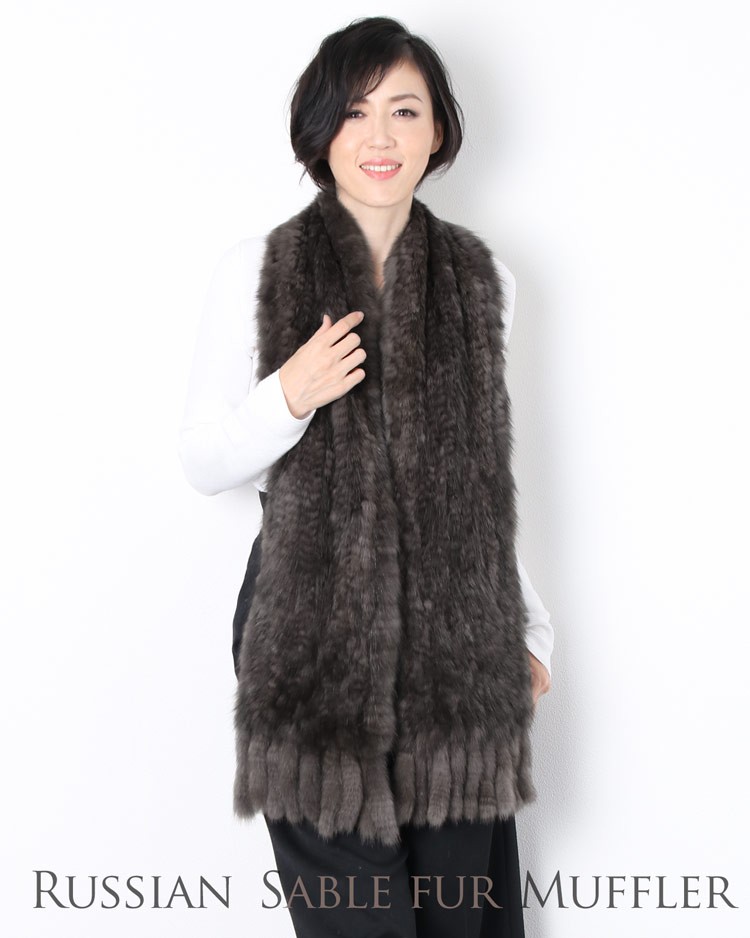 sankyo shokai（三京商会） ロシアンセーブル 編み込み マフラー