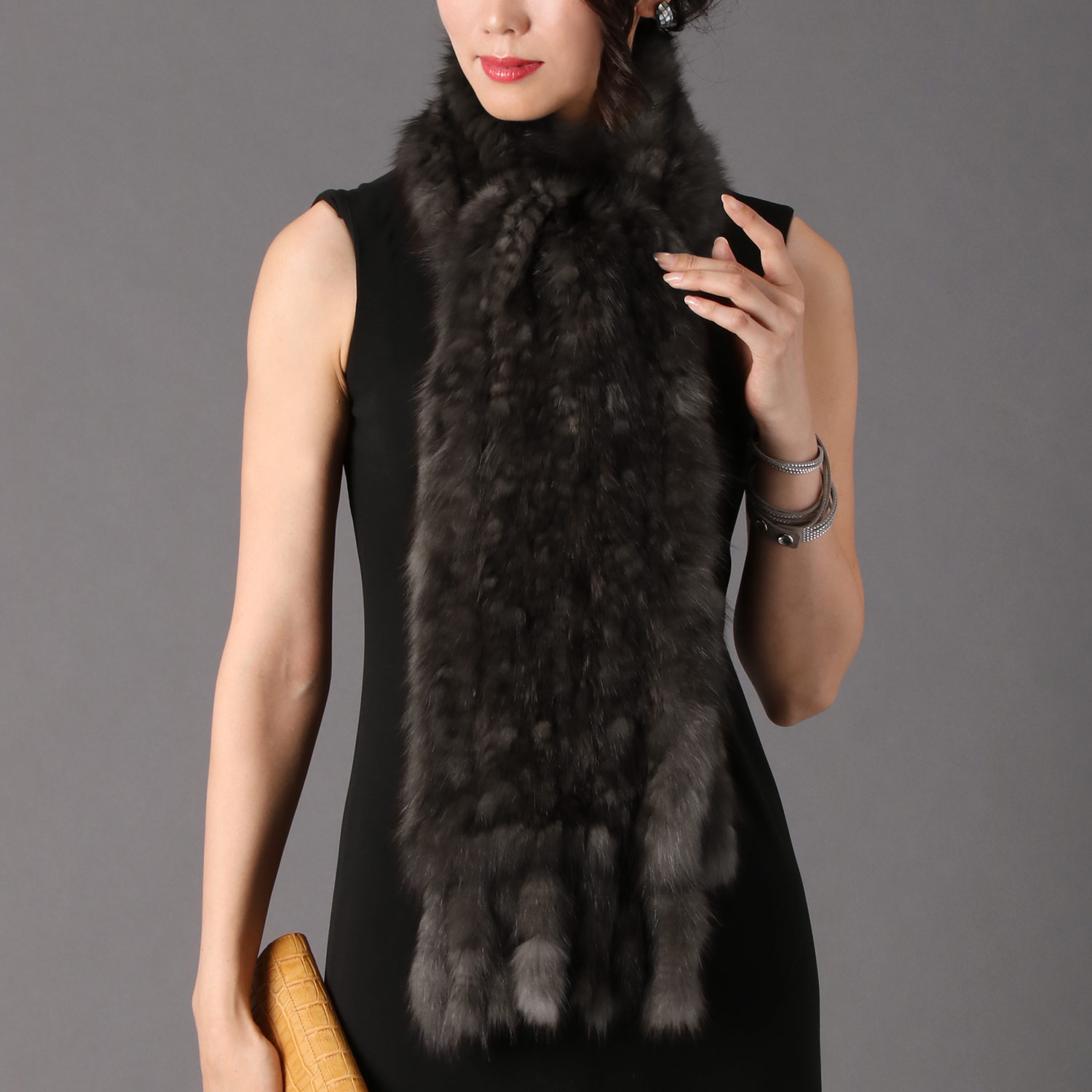 sankyo shokai（三京商会） ロシアンセーブル 編み込み マフラー