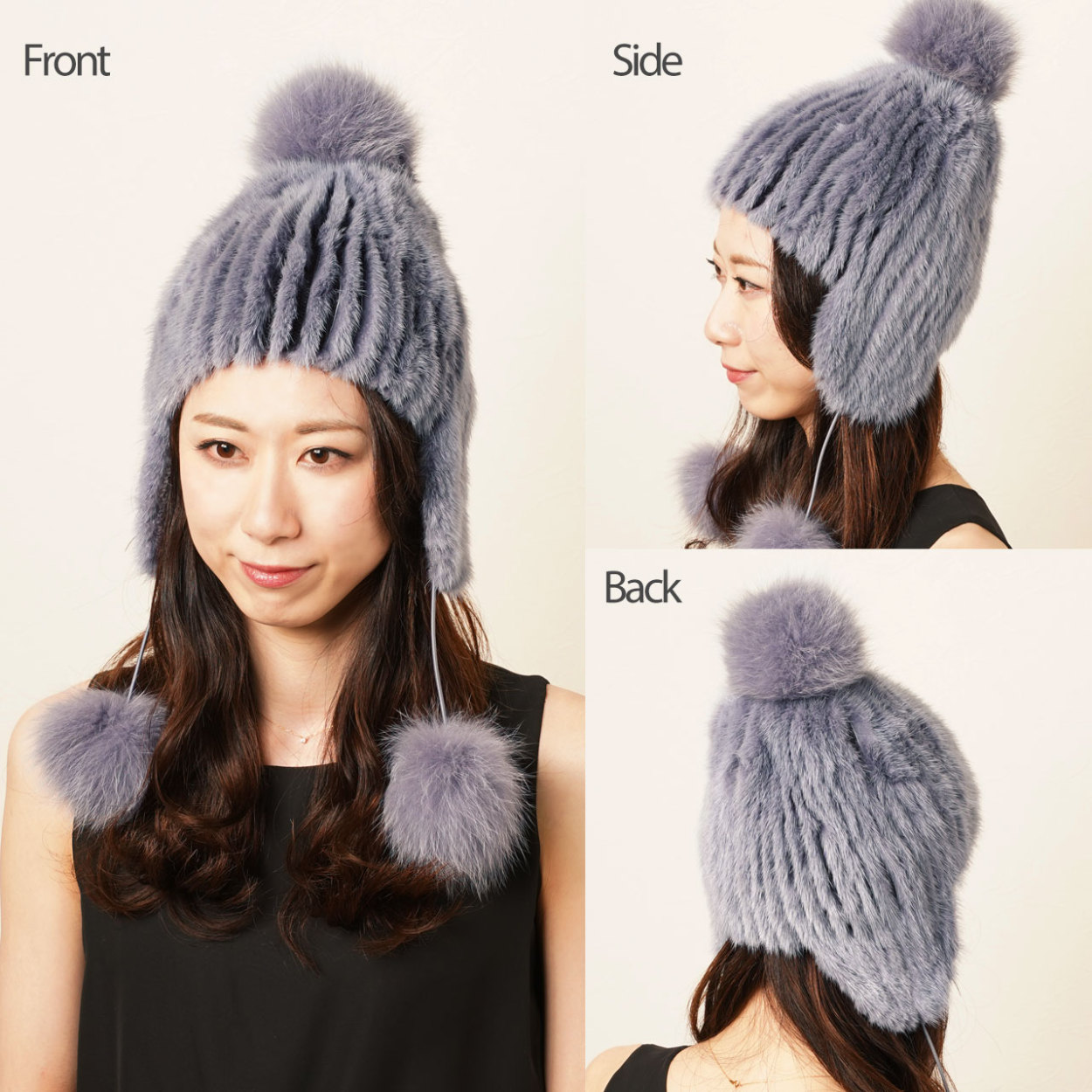 sankyo shokai（三京商会） ミンク ファー ボンボン付き 帽子