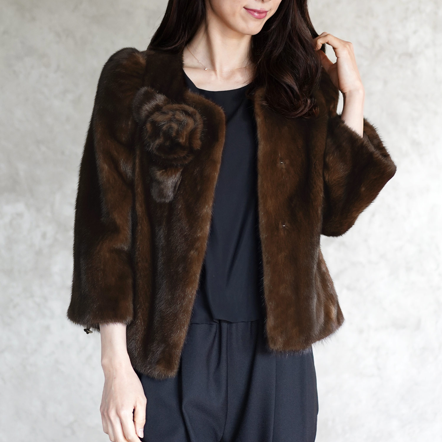 sankyo shokai（三京商会） ファー ジャケット 毛皮 ミンク ノーカラー