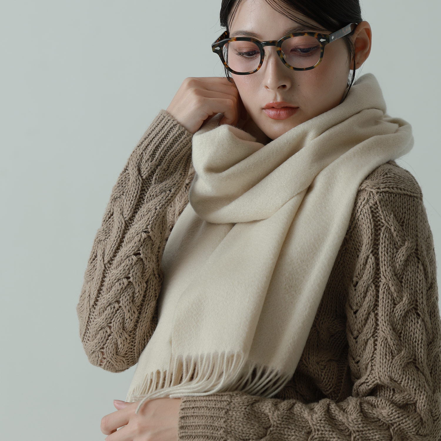 ホワイトカシミヤマフラー ショップ ホワイトカシミヤマフラー 100