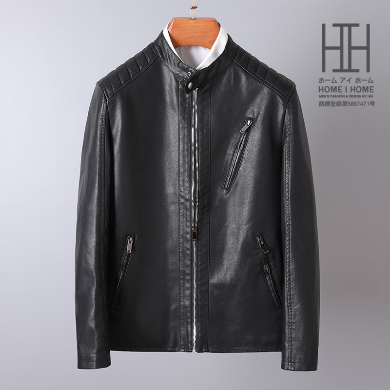 ホームアイホーム ライダース ジャケット メンズ 革ジャン 肩ステッチ
