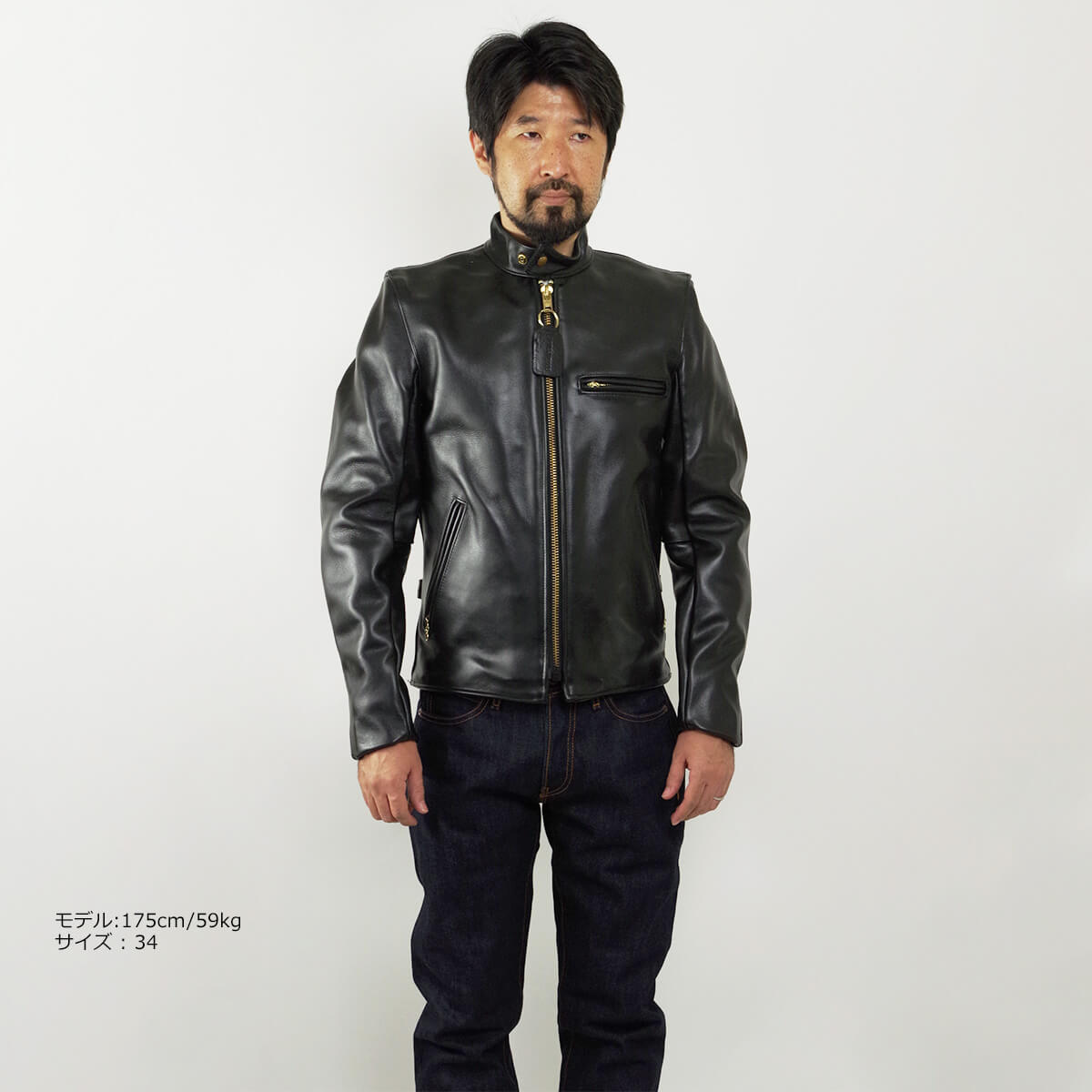 VANSON（バンソン） VANSON MODEL B シングル ライダース ブラック