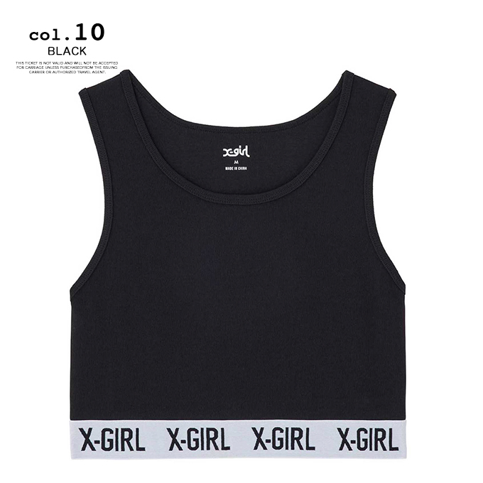 X-girl（エックスガール） LOGO TANK TOP X-girl ショート丈 ロゴ